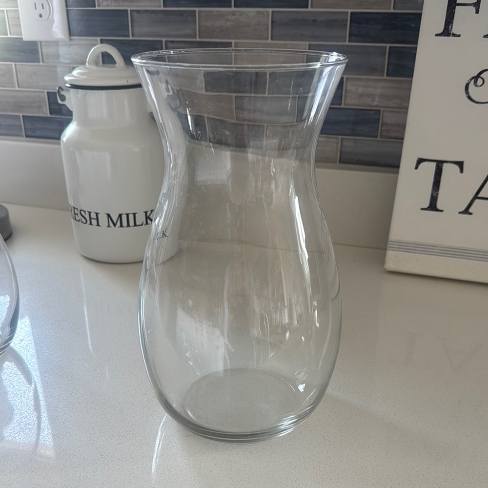 Gray Elegant Glass Vase for Home Decor